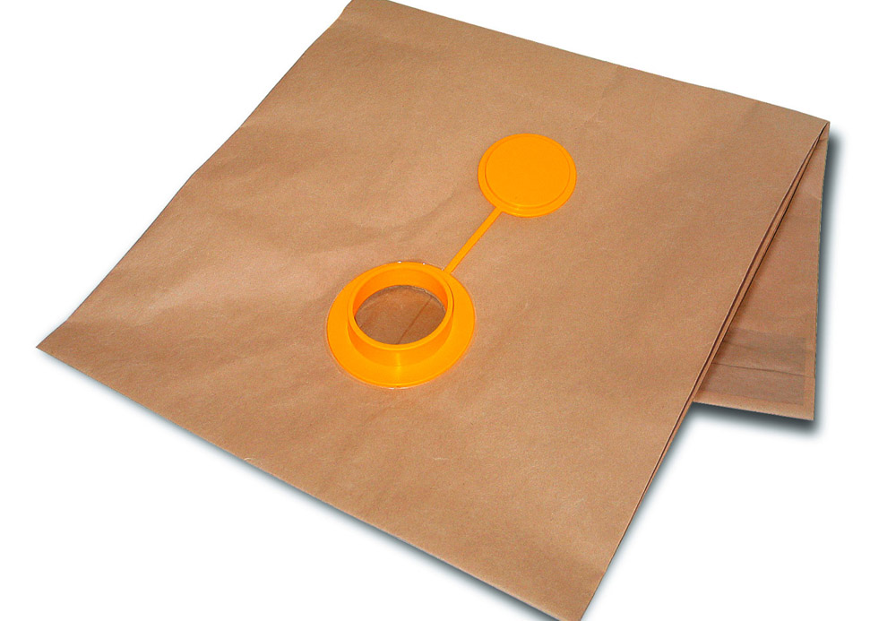 Paper filter bag with cap (optional)